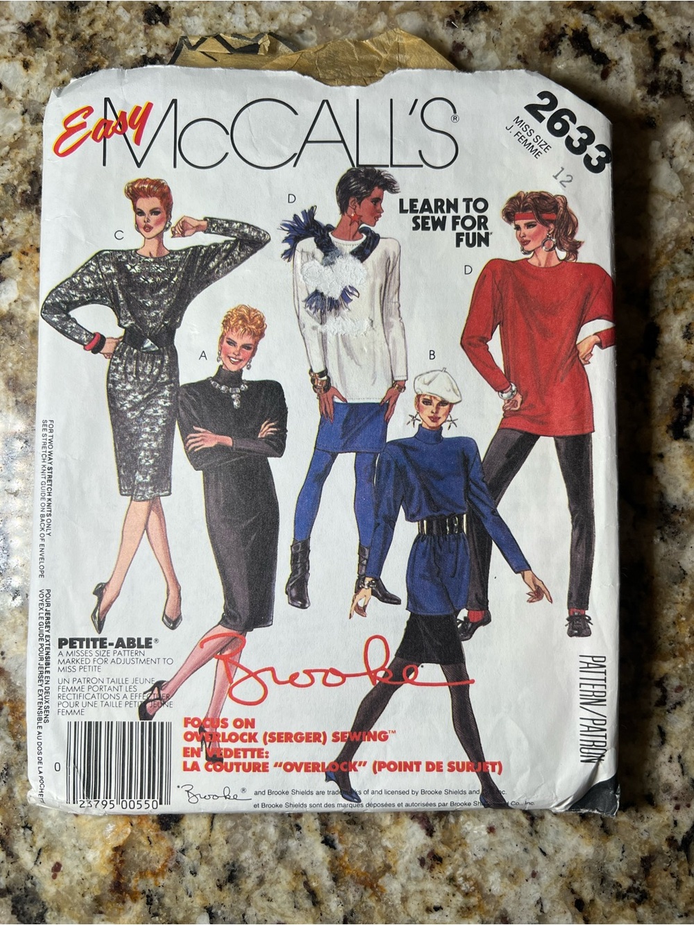 Vintage 1986 McCall’s 2633 Brooke Shields Dress Tunic Leggings Pattern 12
